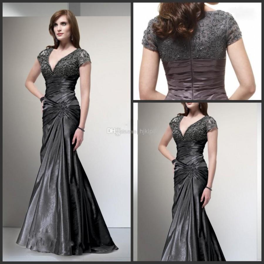 Hochzeit - 2014 New Style V-neck Mother Of Groom Dresses Short Lace Sleeve Sexy Mermaid Mother Of Bride Gown Online with $90.32/Piece on Hjklp88's Store 