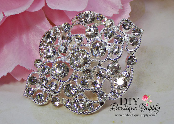 Hochzeit - Small brooch Wedding Rhinestone Brooch Pin - Wedding Bridal Accessories - Crystal Brooch Bouquet - Bridal Brooch Sash Pin 50mm 851198