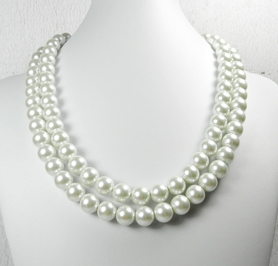 زفاف - SALE : Pearl Dog Collar, Wedding Pearl Collar, Breakfast at Tiffanys Pearls, Multi Strand Pearls