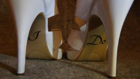 زفاف - I Do Vinyl Stickers For Wedding High Heel Shoes Bridal Shower Gift Bride Present Accessories Picture Props