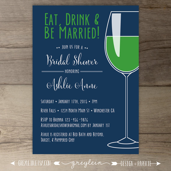 Wedding - Preppy Bachelorette Party Invitations • Eat Drink and be Married Wedding Shower • Wine Tasting • Girls Night • DIY Printable • Cocktails