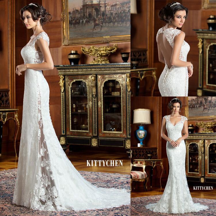 Mariage - 2015 New Arrival Kitty Chen See Through Mermaid Wedding Dress Illusion Lace Crystal Beaded Sweetheart Backless Bridal Gown Wedding Dresses Online with $112.88/Piece on Hjklp88's Store 