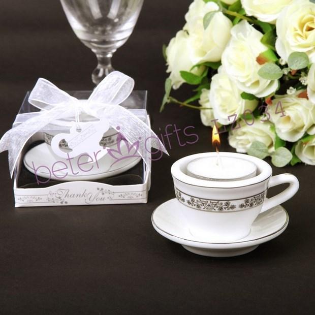 Wedding - 七夕礼品外贸正品 欧美婚庆用品,创意婚品 白金咖啡杯蜡烛LZ034