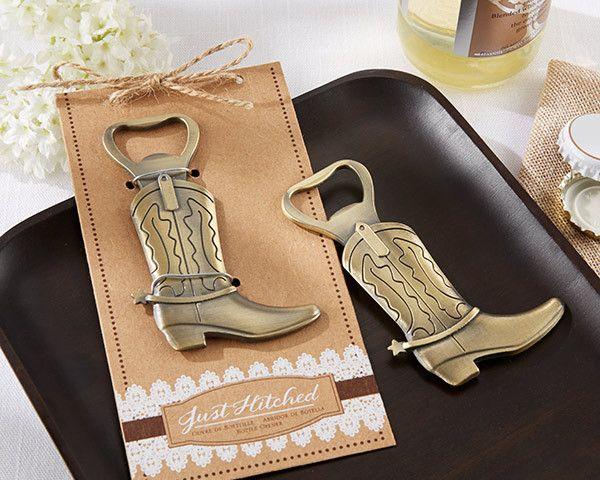 Mariage - 96 "Just Hitched" Cowboy Boot Bottle Openers