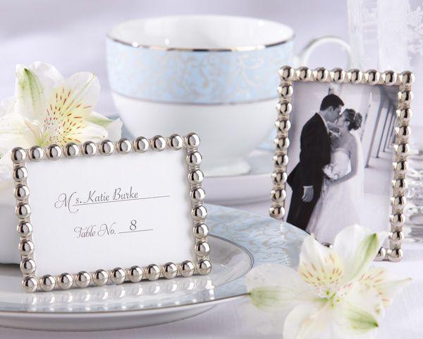 زفاف - 96 Silver Pearl Mini Photo Frame Wedding Place Card Holders