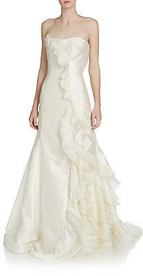 زفاف - Silk Organza Ruffle-Detail Wedding Gown