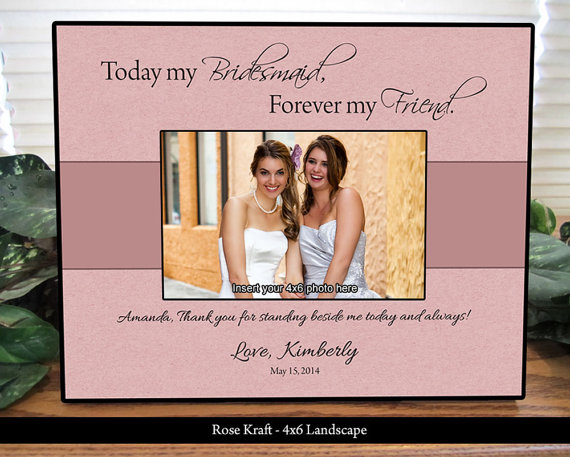 Wedding - Bridesmaid Picture Frame, Maid of Honor Frame, Personalized Gifts, Custom Picture Frame