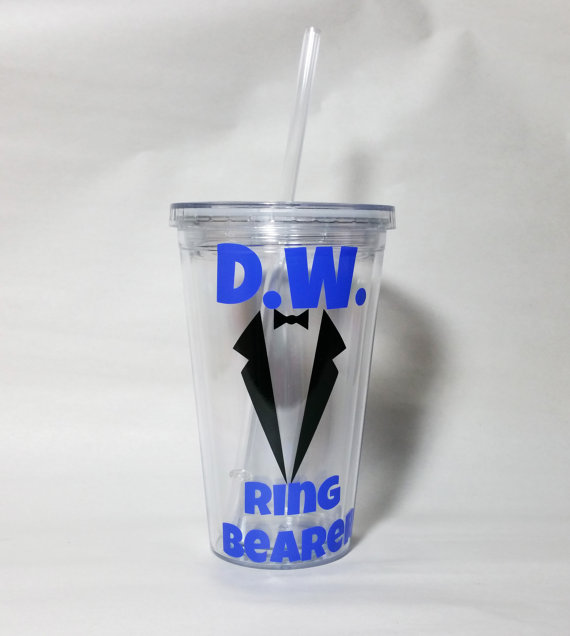 Wedding - Ring Bearer tumbler, Personalized Ring Bearer Cup, Ring Bearer Gift. Wedding Party Gift, Ring Securtiy