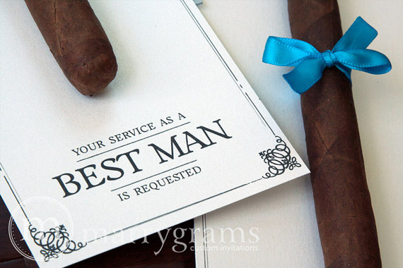 Wedding - Groomsman Card, Cigar Card Will You Be My Groomsman, Your Service Is Requested as Best Man, Ring Bearer, Usher -Way to ask Groomsmen Wedding