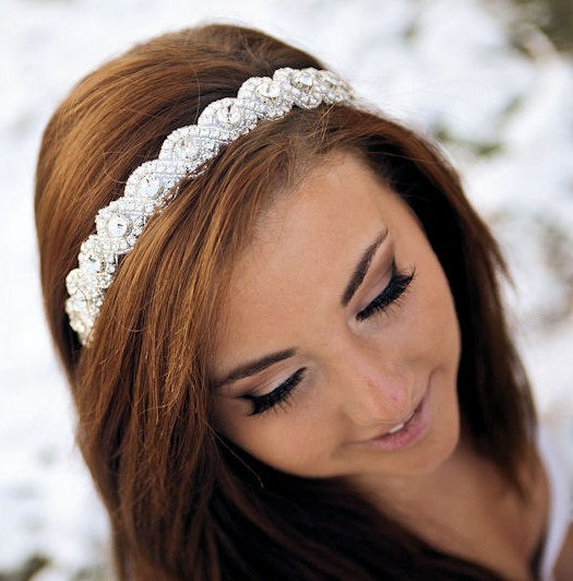 Hochzeit - Bridal Hair Piece, Bridal Headband, Rhinestone Headband, Wedding Hair Accessory, Bridal Accessories- RACHEL