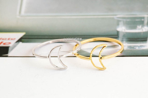 زفاف - half moon ring,ring,wedding ring,rings for women,stacking ring,jewelry ring,minimalist jewelry,midi ring,upper knuckle ring,,SKD560