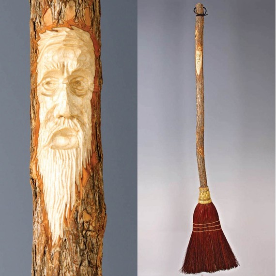 زفاف - Carved Kitchen Broom in your choice of Natural, Black, Rust or Mixed Broomcorn