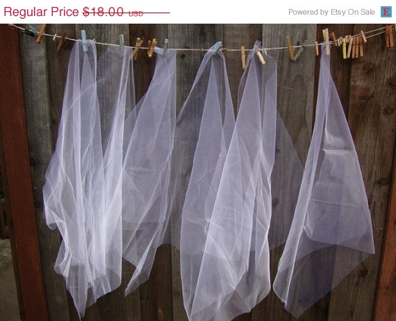 Mariage - 3DAY SALE Six Pieces of Vintage White Veil Tulle Fabric Wedding Veil Bridal Veil Bridal Wedding Accessories Tutu Petticoat 129