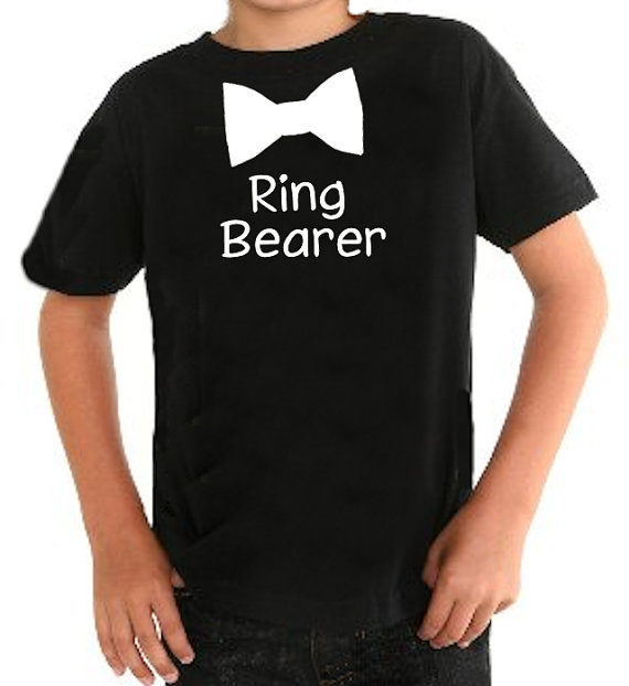 Свадьба - Stylish Bow Tie Ring Bearer T-Shirt - Custom Bow Tie Ring Bearer Transfer T-shirt