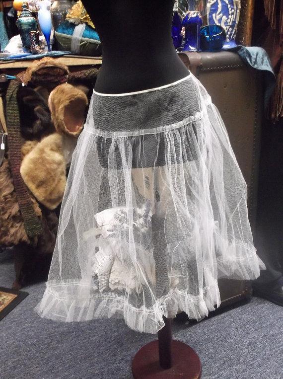 زفاف - White Net Vintage Petticoat