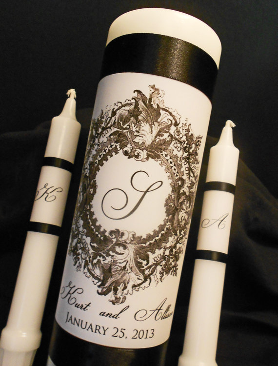 Hochzeit - Unity Candle "Wraps", Created in Your Wedding Color, Wedding Ceremony Candle "Wraps", by No. 9