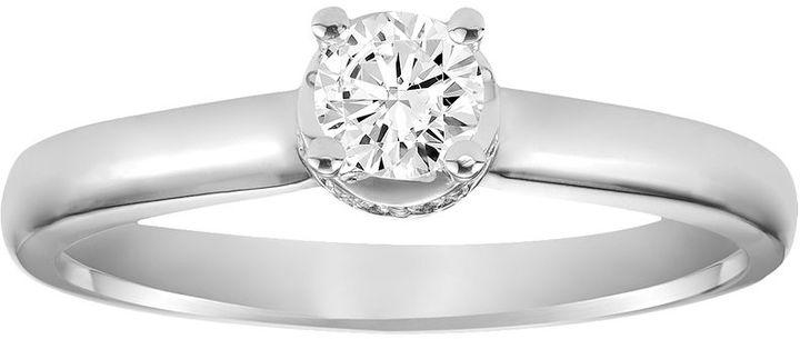 زفاف - Simply vera vera wang diamond solitaire engagement ring in 14k white gold (1/3 ct. t.w.)