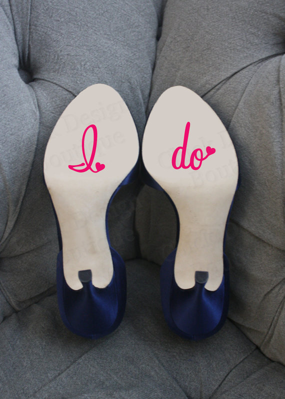 Mariage - Wedding Shoe Decal "I Do" Bottom of Shoe Vinyl Decal (Multiple Color Options)