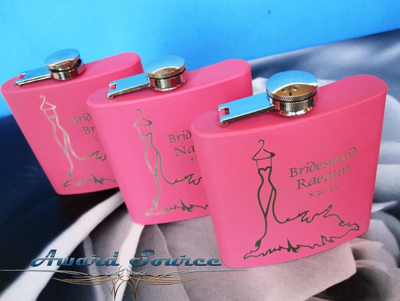 Wedding - Bridesmaid Gift, 1 Personalized  Bridesmaid Flask, Bride Gift, Mother of Bride Gift, Sister-in-law, Wedding Gift for Bridesmaids