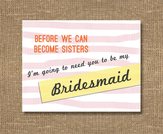 Wedding - Bridesmaid Invitation / Bridal Party Card for Bridesmaid / How to Ask a Bridesmaid / Maid Invitation / Will You Be My Bridesmaid