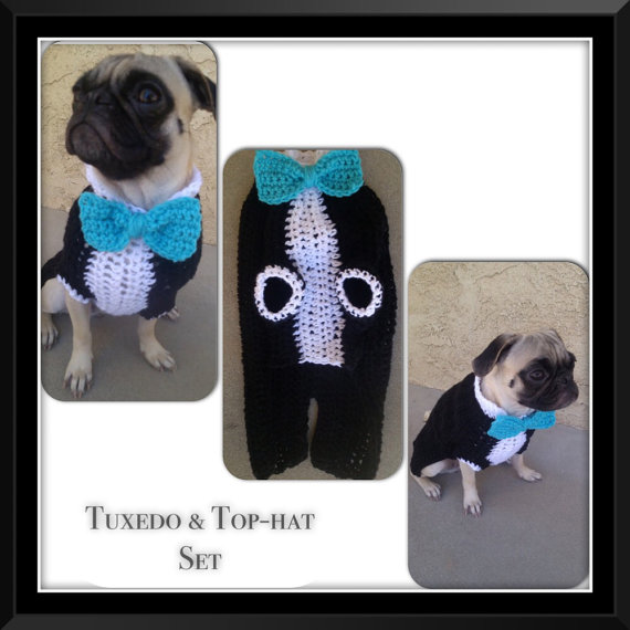 Wedding - Pugs-Tuxedo for Dogs-CLothing for Dogs-Wedding for Dogs-Pet Wedding-Novelty Clothing For Dogs