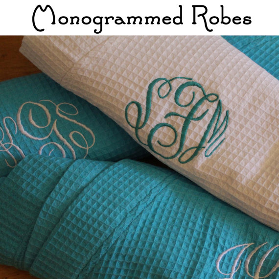 Mariage - Personalized Bridesmaid Robe Set of 9,Monogrammed Robe, Waffle Robe, Personalized Bridesmaid Gifts