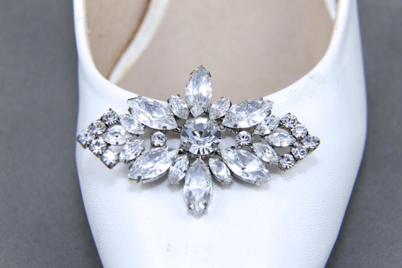 Hochzeit - A Pair Of Crystal Shoe Clips,Rhinestone Shoe Clips,Wedding Bridal Shoe Clips,Aurora Crystal,Shoes Decoration Establishment,Dance Shoe Clips
