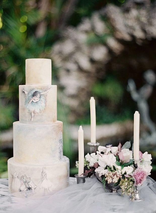 Wedding - 22 Hand Painted Wedding Cakes That Will Inspire You!