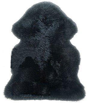 زفاف - SW9684-bk New Genuine Sheepskin Fur Leather Pelt Rug Black Color