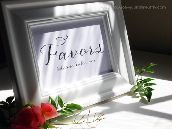 زفاف - Favors Wedding Party Table Sign - Please take one - Chic Decoration - Romantic Elegant Calligraphy - Shimmer Sparklers Send off Cards Gifts