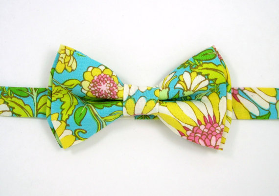Свадьба - Blue Floral bow tie,Baby bow tie,Boys bow tie, Men bow tie,Ring bearer bow tie,Wedding bow tie,Pre-Tied Bow tie, bow tie