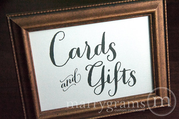 زفاف - Cards and Gifts Table Sign - Wedding Table Reception Seating Signage - Matching Numbers, Black, Navy Options Available Card,Gift Sign SS02