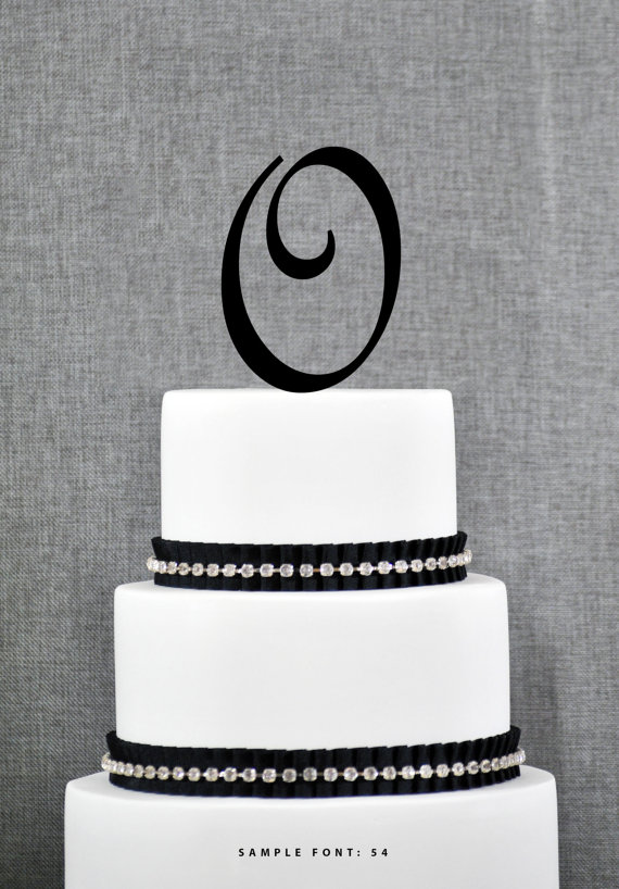 Mariage - Personalized Monogram Initial Wedding Cake Toppers -Letter O, Custom Monogram Cake Toppers, Unique Cake Toppers, Traditional Initial Toppers