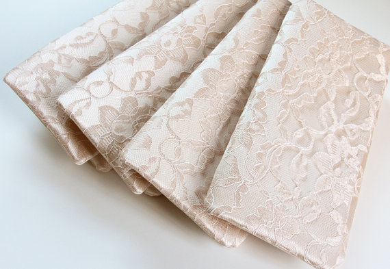 Wedding - 6 Bridesmaid Clutches - Champagne Clutch - Lace Wedding Clutch - Bridesmaid Gift Idea - Design Your Own Bridal Collection