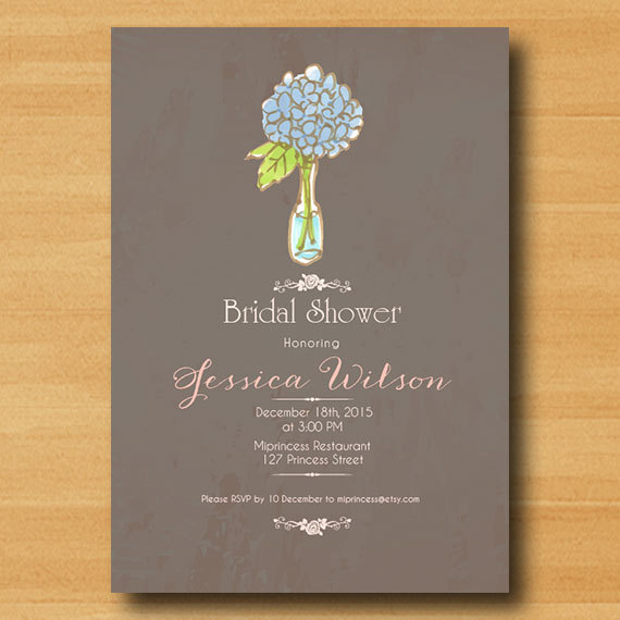 Bridal Shower Invitation Wedding Shower Invitation Hydrangea Shabby Chic Party Invitation Card Design Elegant With Chandelier Card 151 2237651 Weddbook