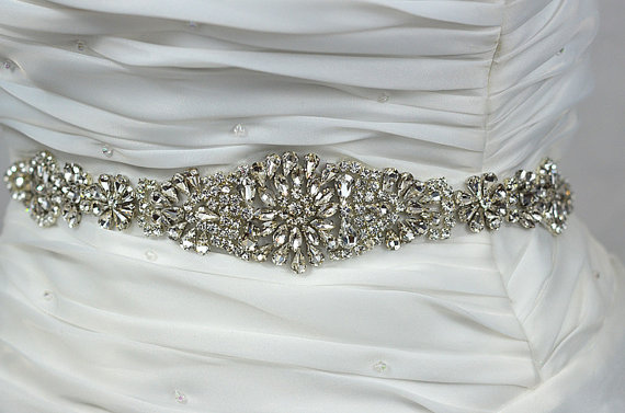 Wedding - SALE Wedding Belt, Bridal Belt, Sash Belt, Crystal Rhinestones , party belt ,beaded sash