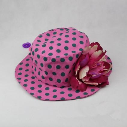 زفاف - Designer Pink Flower Hat for Baby Girls