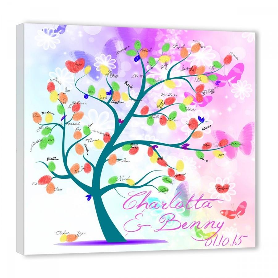 Свадьба - Fingerabdruck Baum - Tree Hintergrund