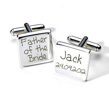 Wedding - A2WED009 Father Of The Bride Personalised Cufflinks (ss)