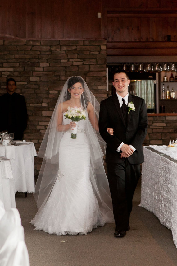 Hochzeit - Cathedral Length 108 Two tier Wedding Bridal Veil w/ blusher white, ivory or diamond