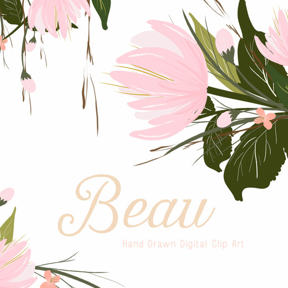 زفاف - Flower Clip Art Hand Drawn Bouquet - Beau
