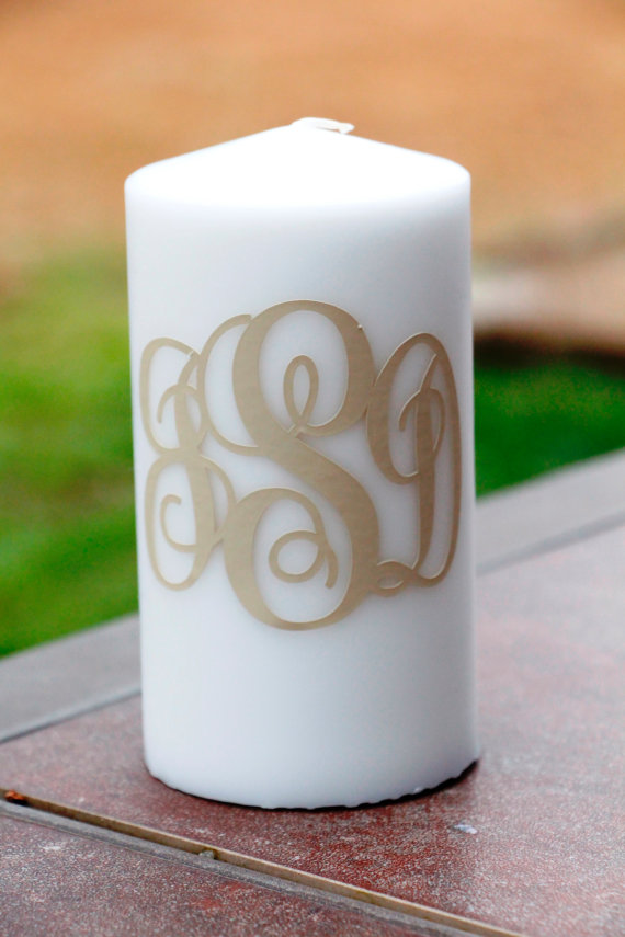Свадьба - Monogrammed Candle - Unity Candle - Personalized Candle