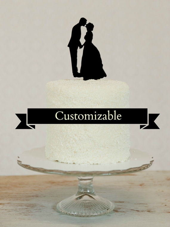 Mariage - Custom Silhouette Cake Topper Personalized with YOUR  OWN Silhouettes, Wedding Cake Topper