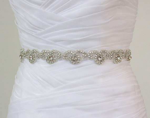 Свадьба - SIERRA - Ready To Ship - Rhinestone Bridal Belt, Wedding Dress Beaded Sash, Bridesmaids Sashes, Bridal Crystal Belts