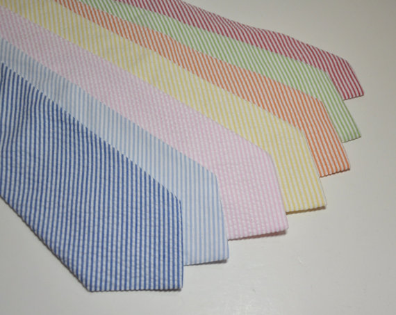 Wedding - Boy's Neckties - Seersucker Ties - Lots of Colors Available