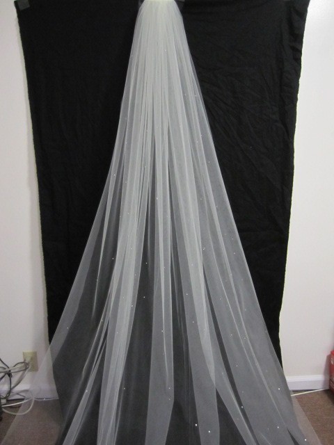 Wedding - 120 inch single tier cathedral veil, bridal veil, wedding veil with Swarovski Crystals / Swarovski rhinestones