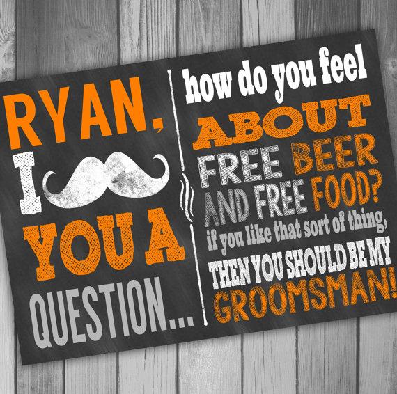 Mariage - Will You Be My Groomsman Will You Be My Best Man Will You Be My Ring Bearer Wedding Party Invitation Chalkboard Invitation
