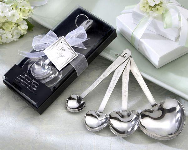 Wedding - Heart-Shaped Measuring Spoons Wedding Favors In Gift Box