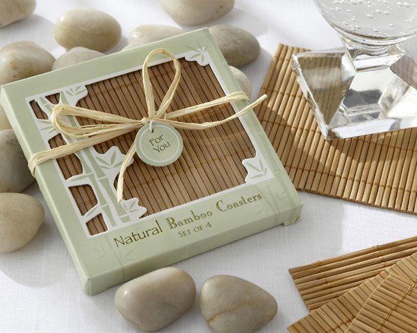 Hochzeit - Eco-Friendly Natural Bamboo Coaster Favors (Set Of 4)