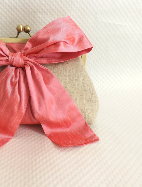 Mariage - Pink Bridal Clutch - Pink Wedding Clutch - Bridesmaids Clutch - Bridal Gifts - Bridal Clutch - Mari